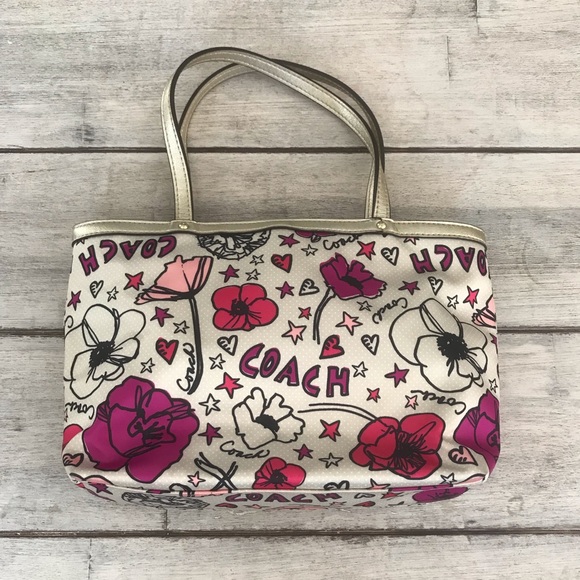 Coach Handbags - NWOT Coach Pink Floral Mini Bag